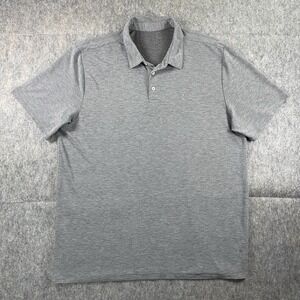 Vuori Knit Twill Polo Shirt Men's Short Sleeve‎ Gray Athleisure Golf XL V1004